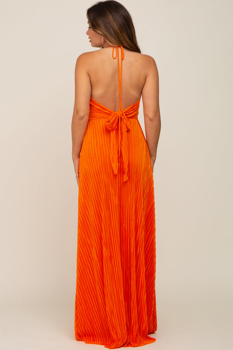 maxi orange maternity dress