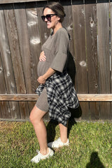 Mocha Biker Short Maternity Sleep Set