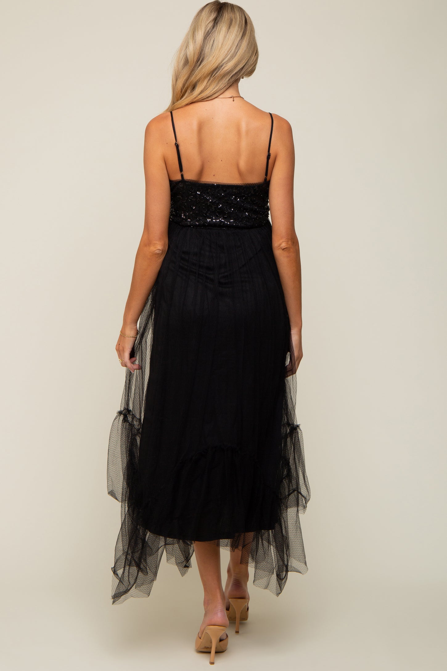sequin and tulle maternity dress Bridgit maternity bridal tulle dress with glitter S-L / Off White