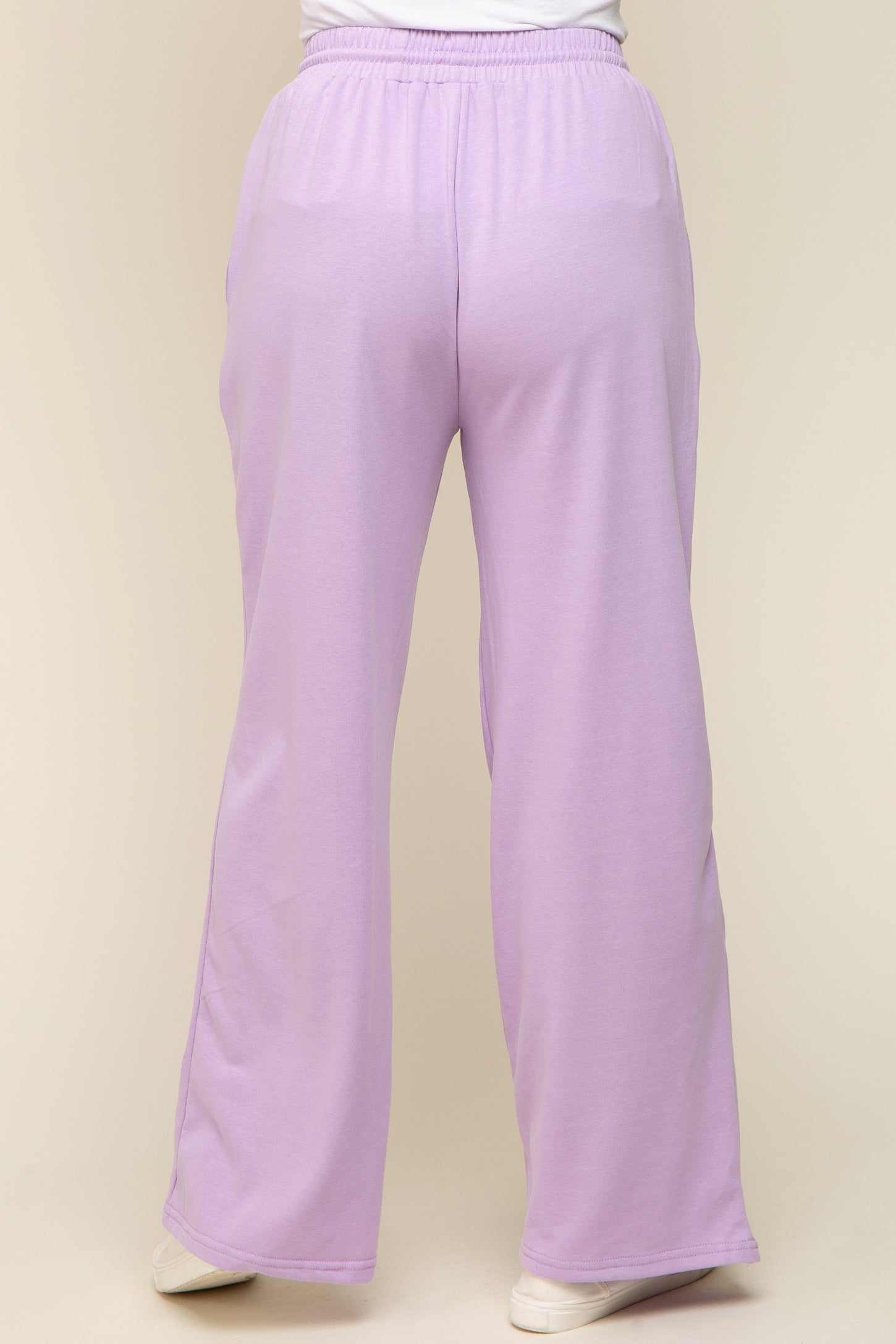 Lavender Drawstring Wide Leg Lounge Pants