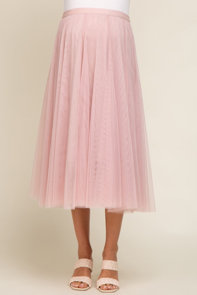 Light Pink Tulle Maternity Midi Skirt – PinkBlush