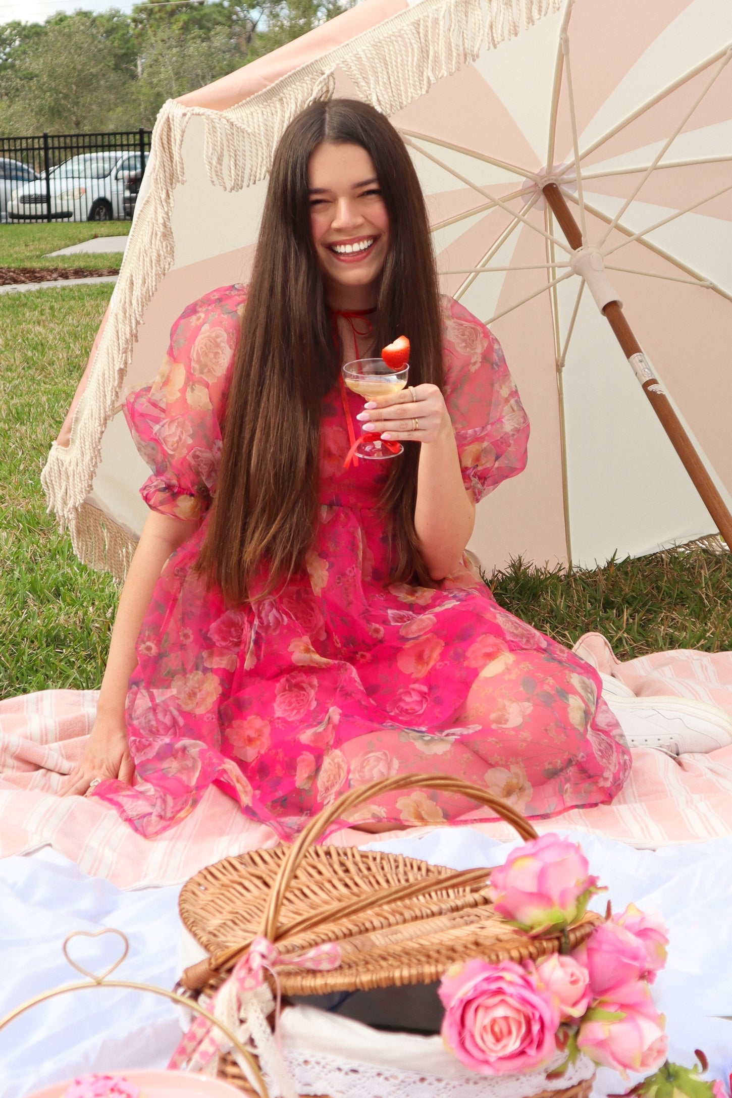 Pink Floral Organza Square Neck Babydoll Dress – PinkBlush Pink Floral Organza Square Neck Babydoll Dress – PinkBlush