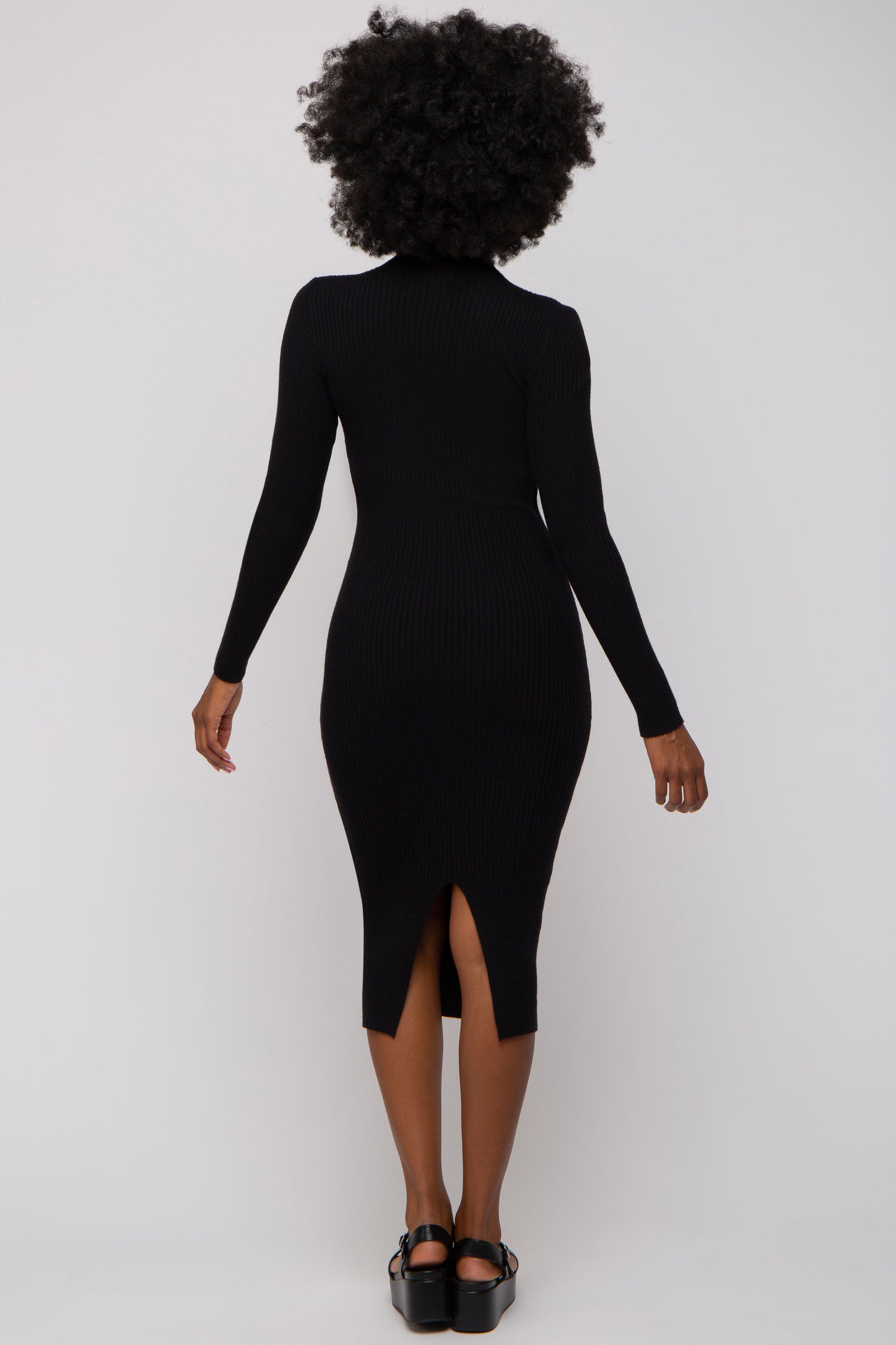 Black Cutout Fitted Knit Dress Black Cutout Fitted Knit Dress