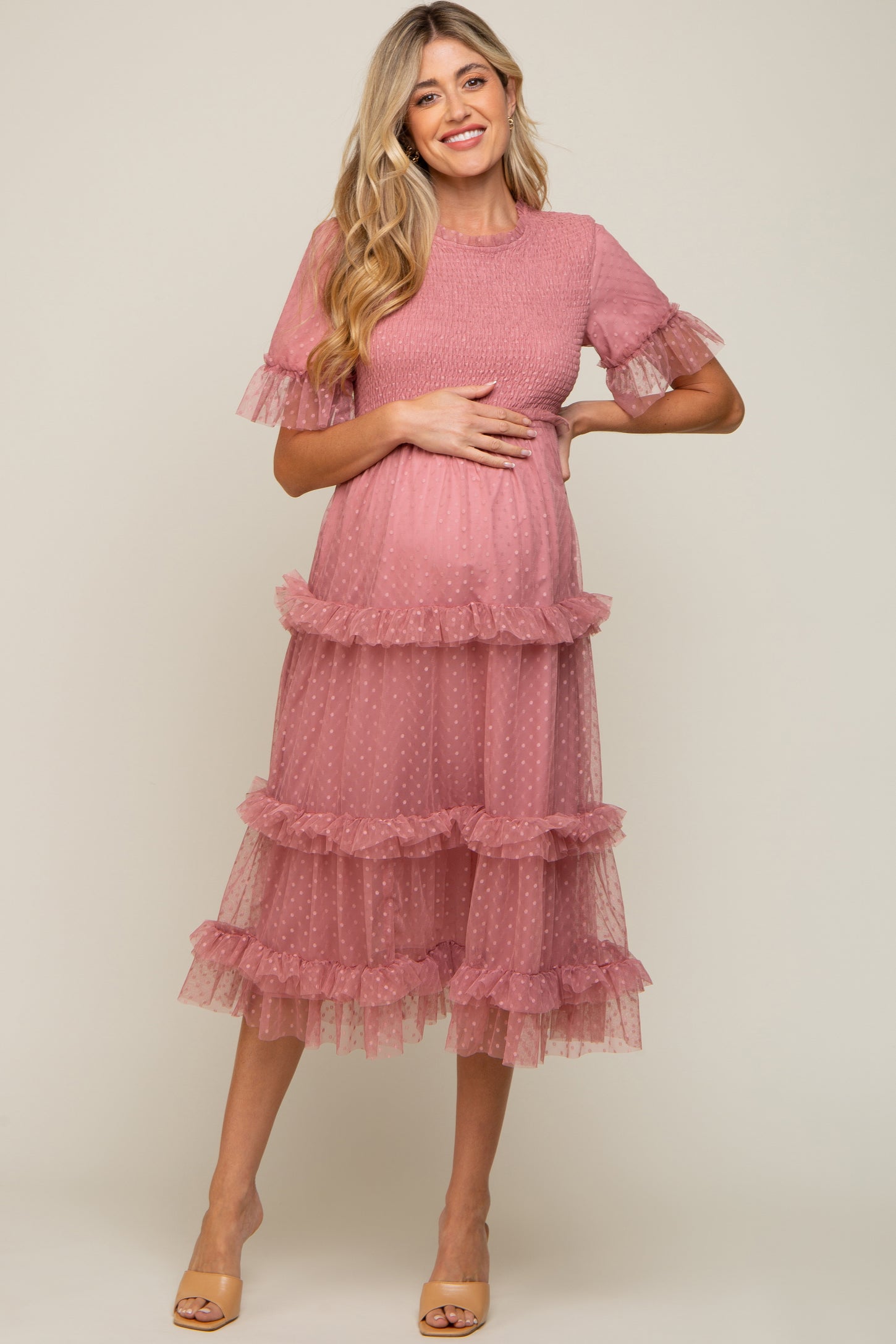 dusty pink polka dot dress Open Fields Polka Dot Dress, Dusty Pink Medium