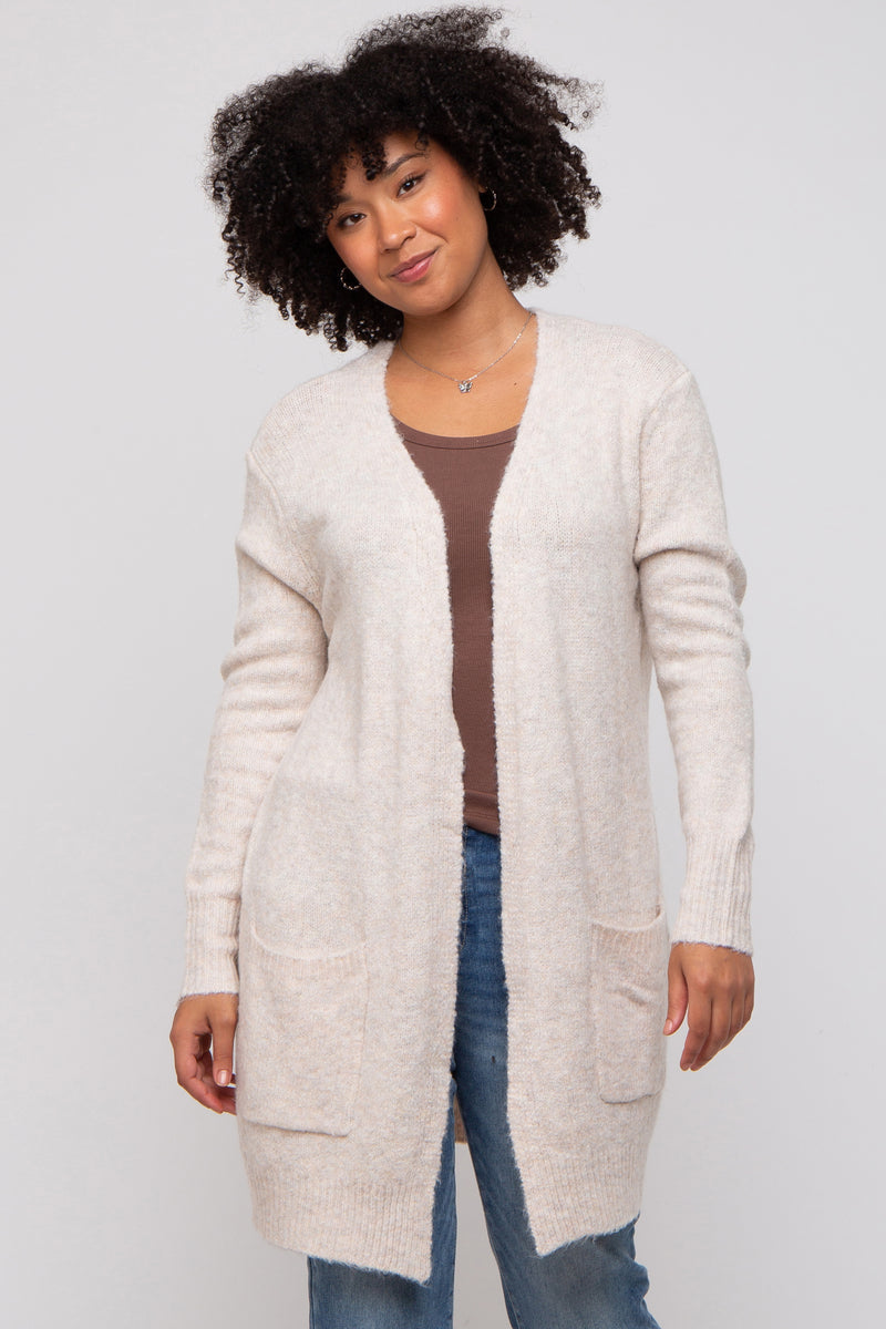 Beige Basic Knit Cardigan – PinkBlush