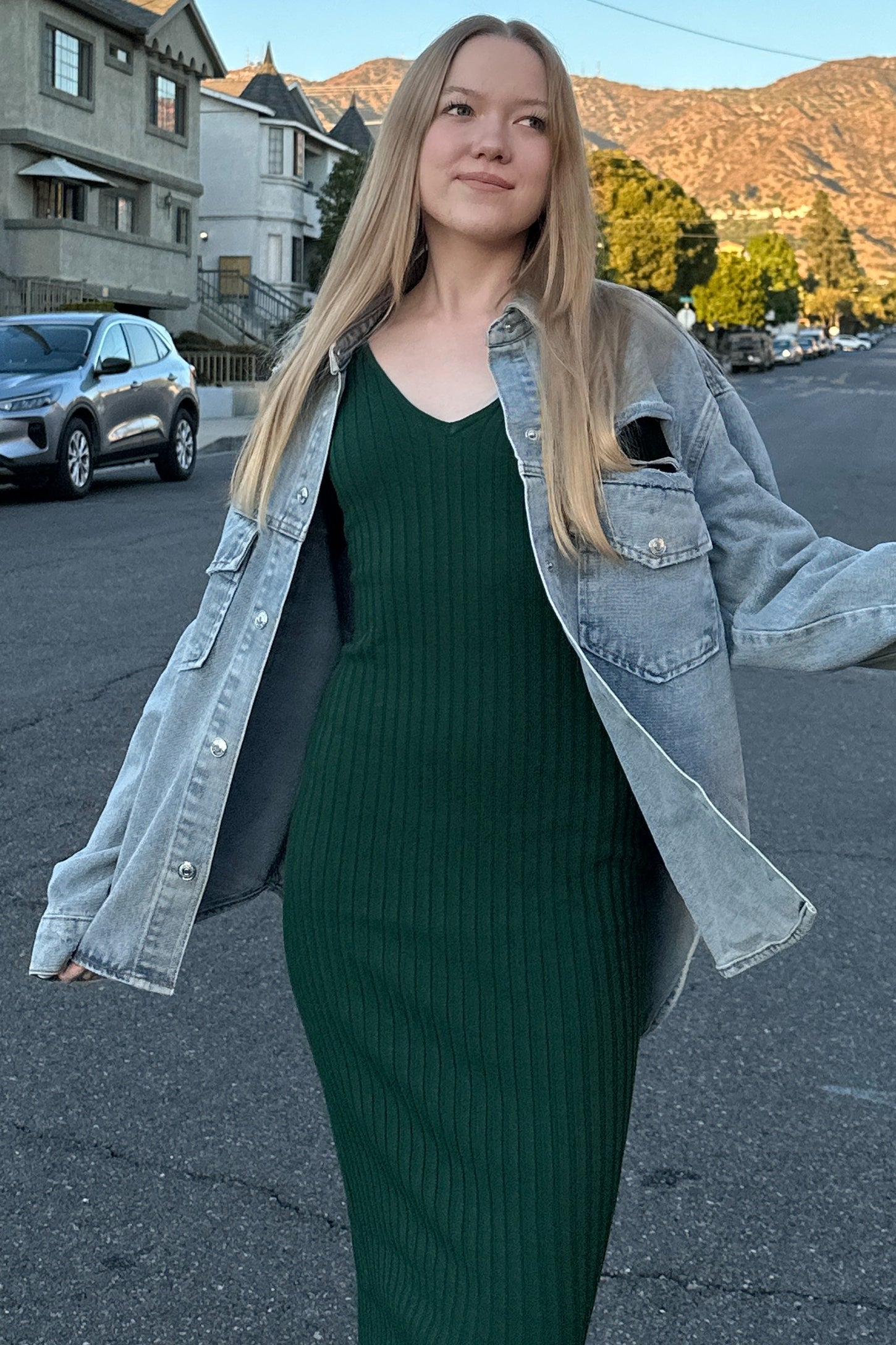 Light Blue Front Pocket Denim Shacket