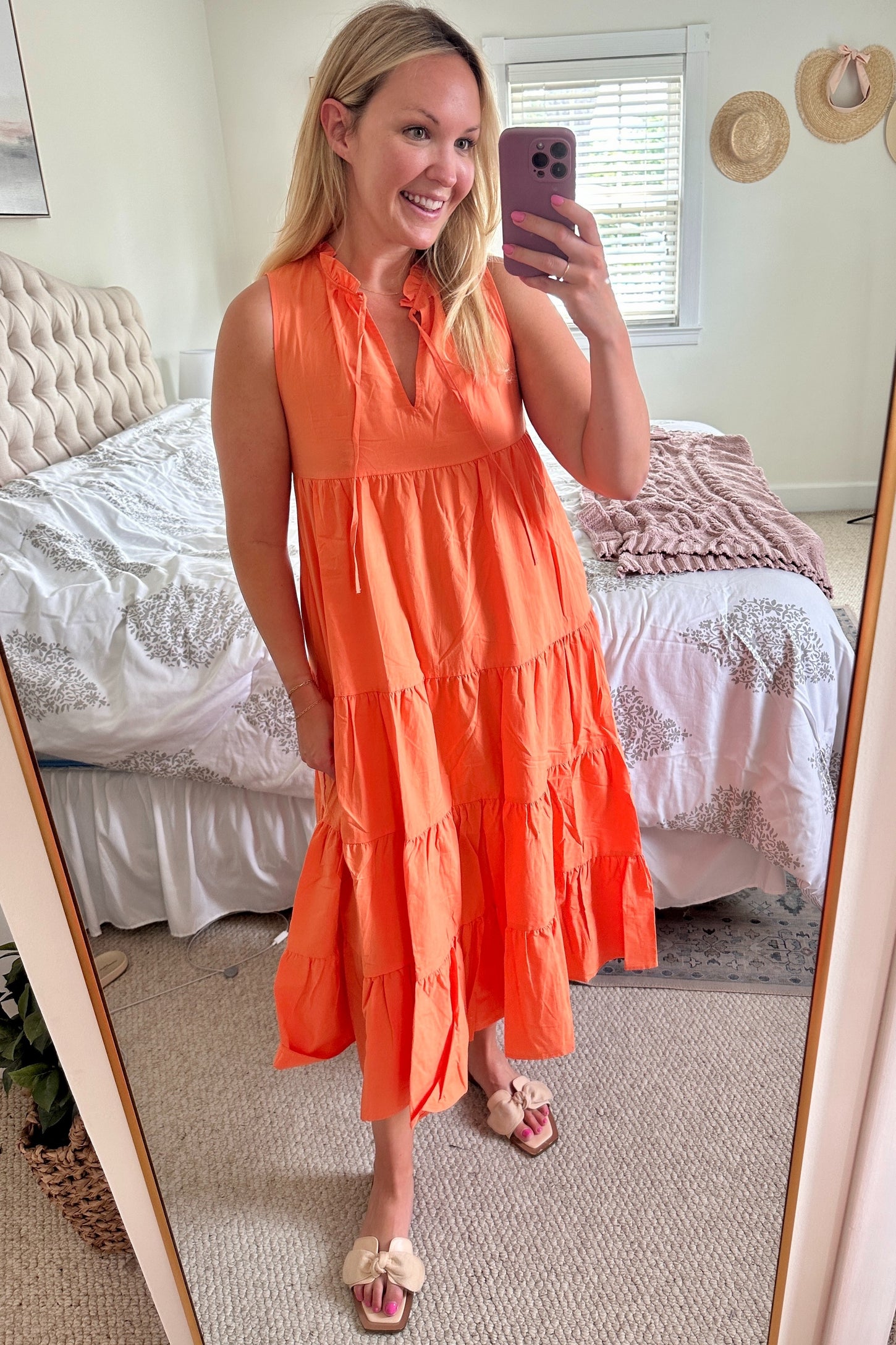 tangerine linen dress Gaia Linen Dress Tangerine Just Because
