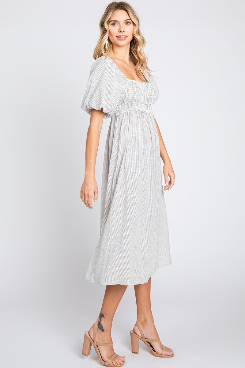 Smocked Bust Short Sleeve Mini Dress main image 1