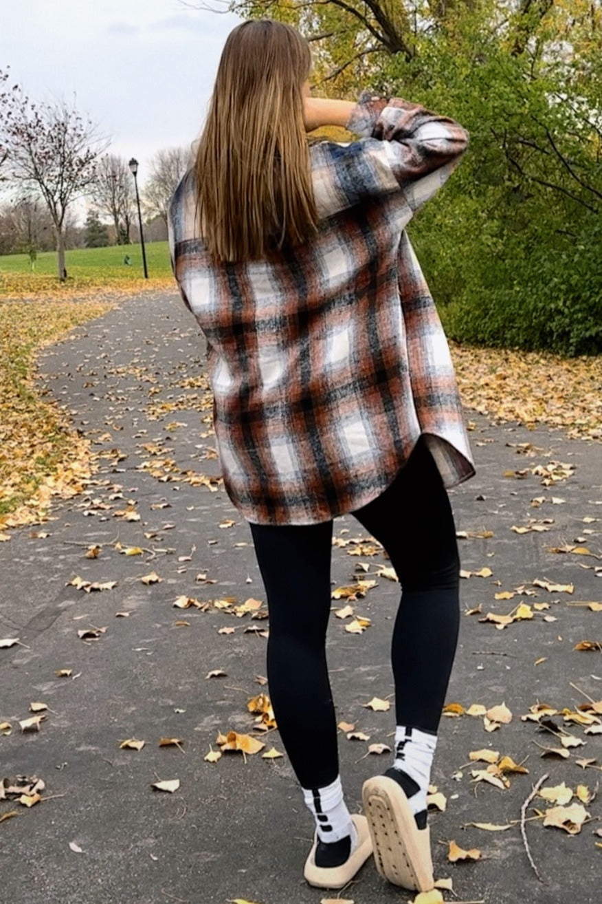 Rust Plaid Button Down Flannel