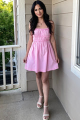 Pink Babydoll Mini Dress
