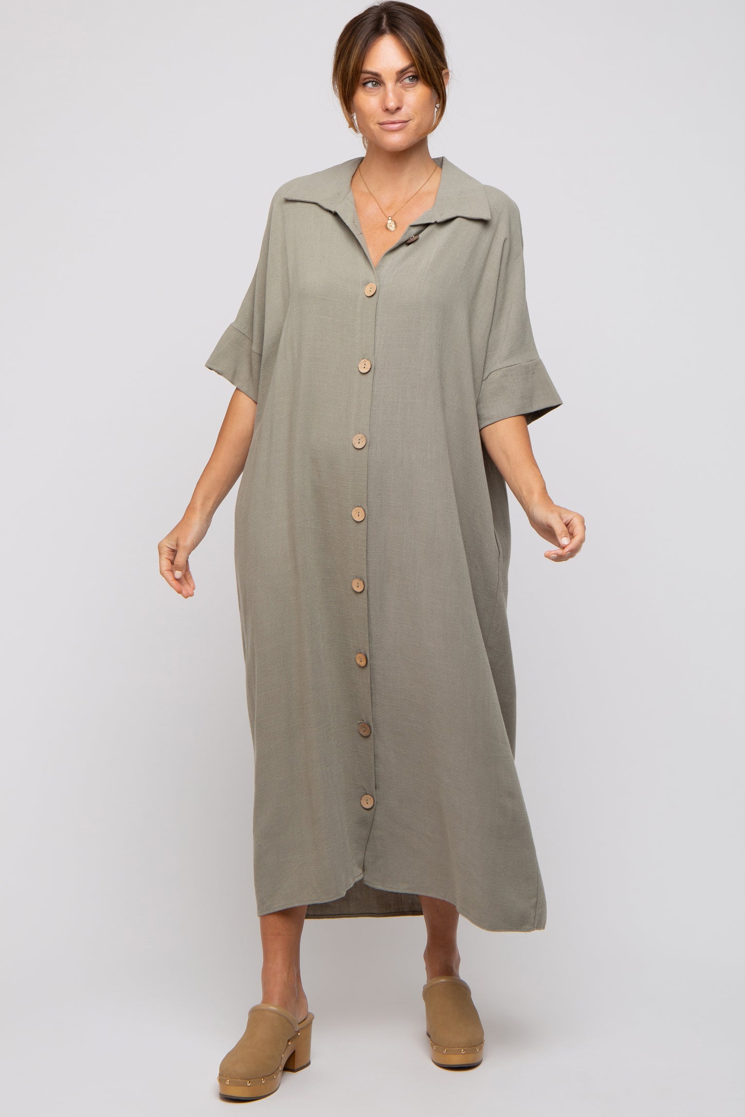 oversized midi dress women Odbmxy Women Midi Dress Cotton Linen Shirt Dress Oversized 3/4 Sleeve Womens Dress with Pockets Tunic Holiday Dresses,Black S, Women's, Size: Small