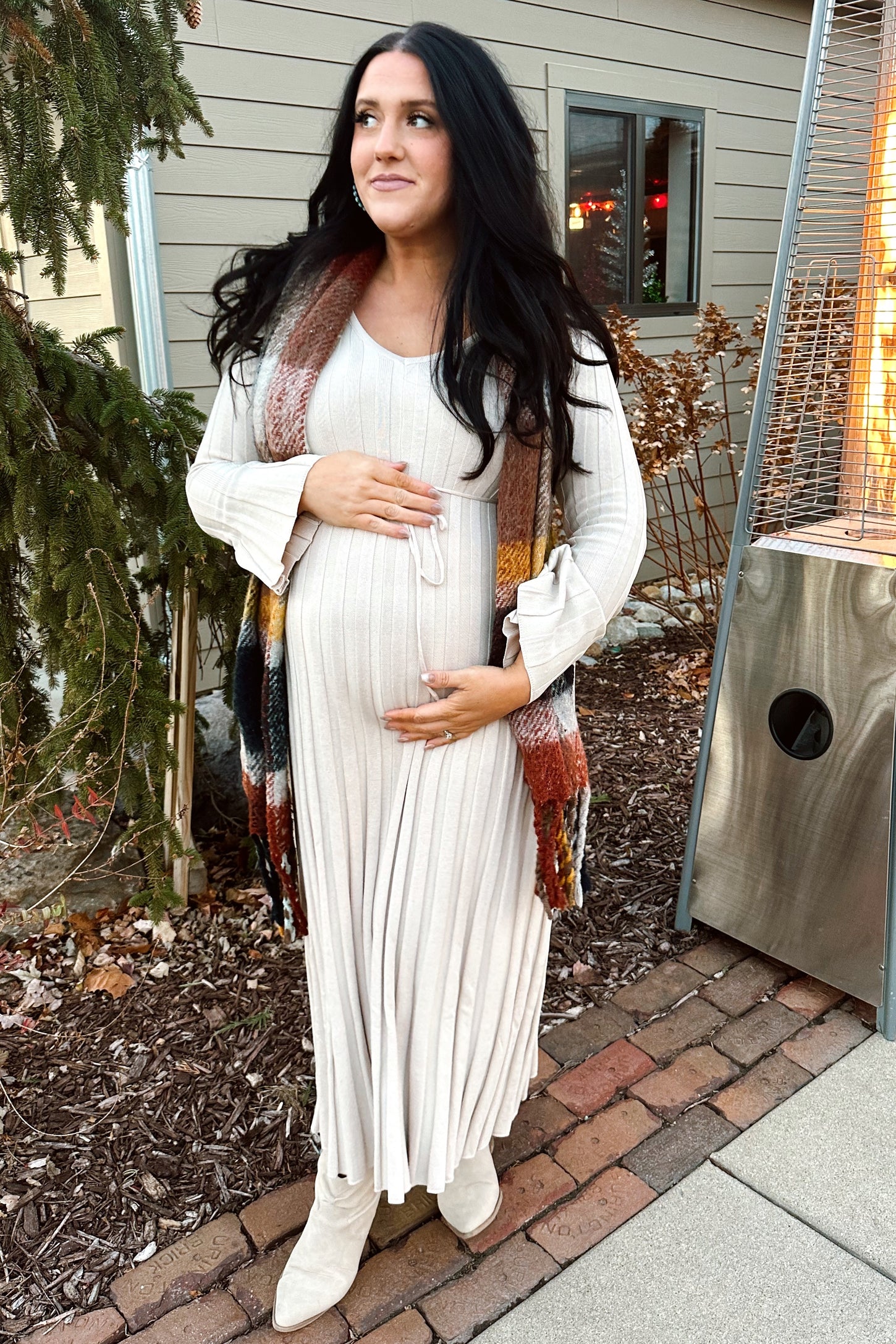 taupe ribbed maternity knit maxi dress Taupe Ribbed Maternity Knit Maxi Dress PinkBlush
