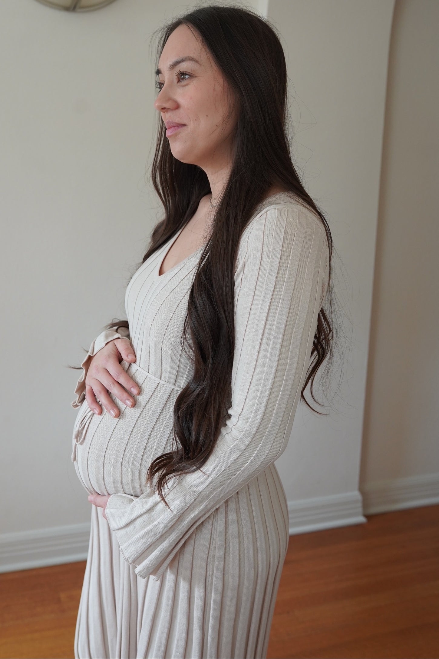 french grey nichelle knit maxi dress Taupe Ribbed Maternity Knit Maxi Dress – PinkBlush