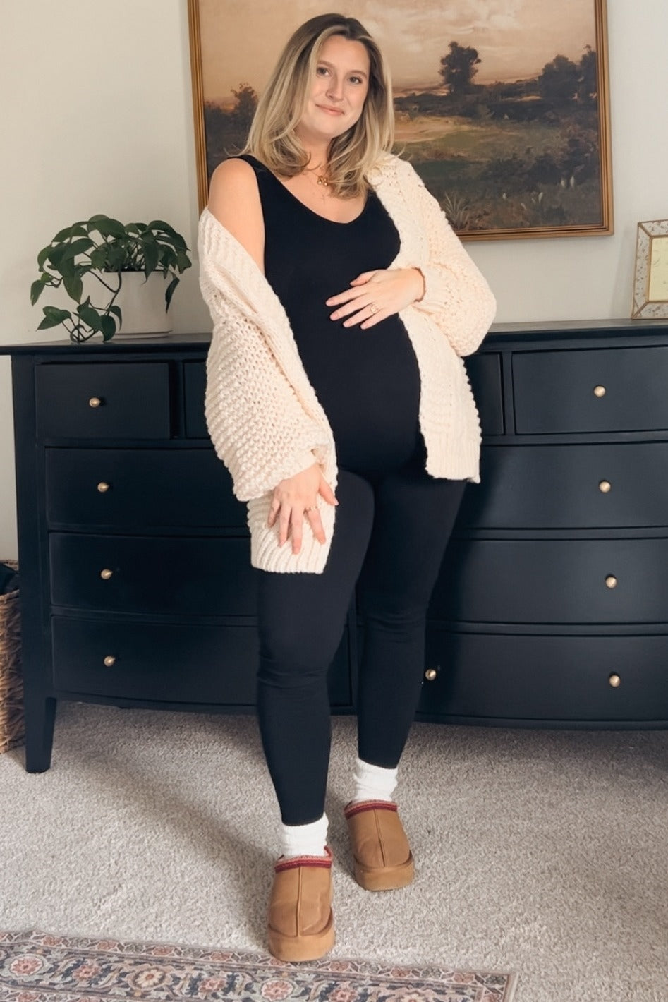Cream Chunky Knit Maternity Cardigan