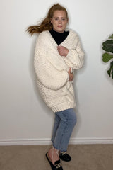 Cream Chunky Knit Cardigan