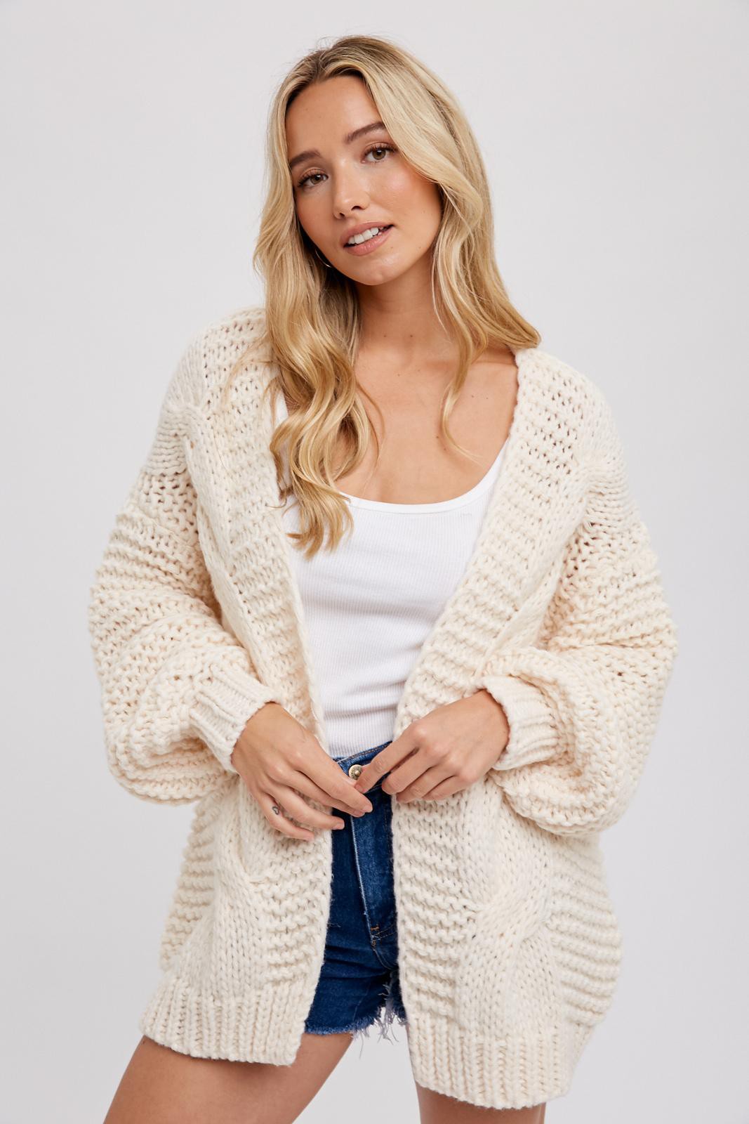 cream cardigan for dress Chunky Knit Maternity Medium/Large size:One Size closet_4480 sleek heels Sherri Hill 57295 -
