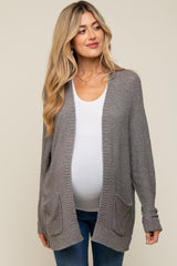 Heather Grey Cuff Sleeve Maternity Cardigan