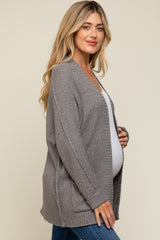 Heather Grey Cuff Sleeve Maternity Cardigan