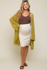 Ivory Knit Fitted Maternity Skirt