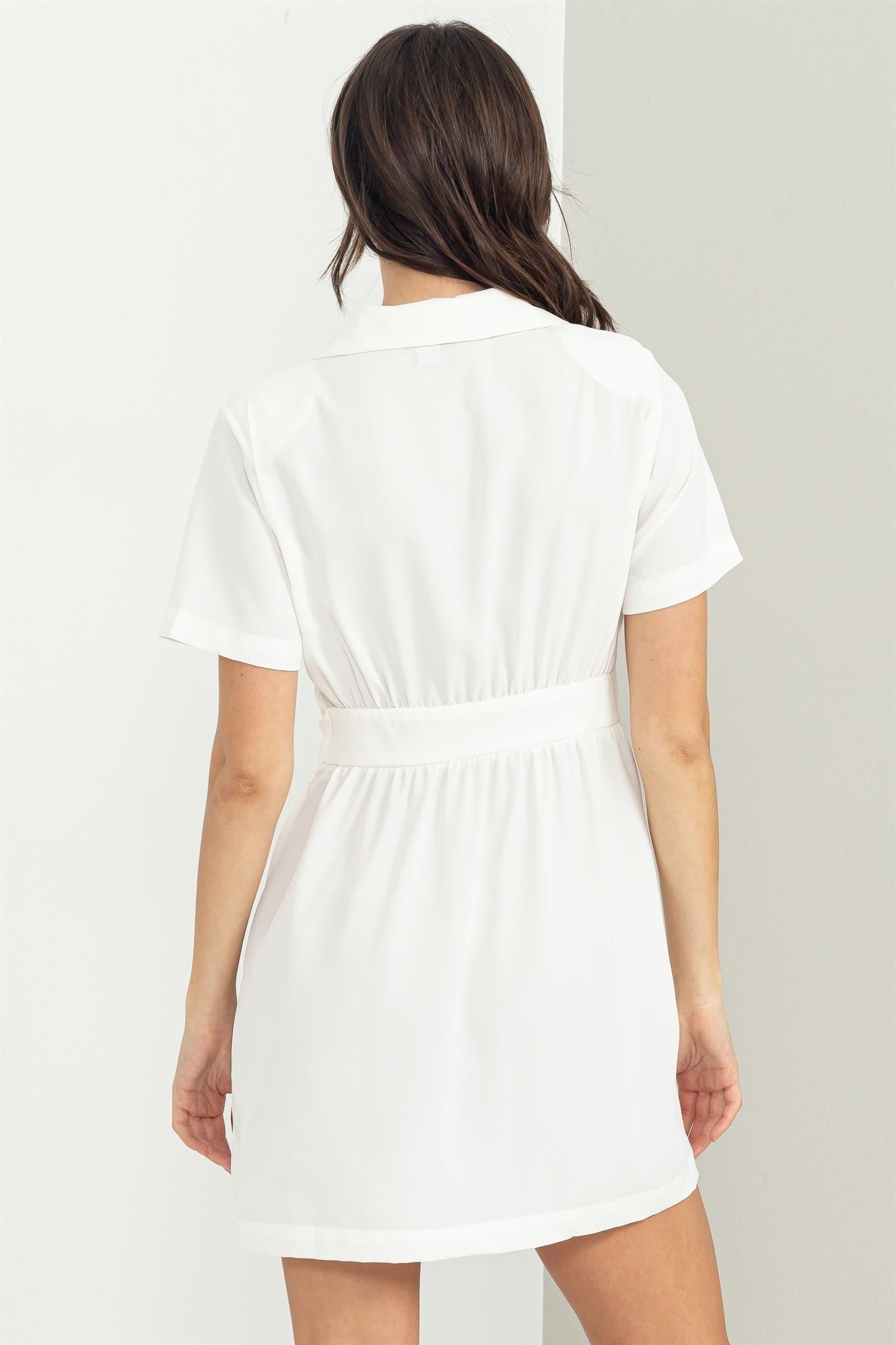 Off White Tie-Front Blazer Dress Large Off White Tie-Front Blazer Dress Large