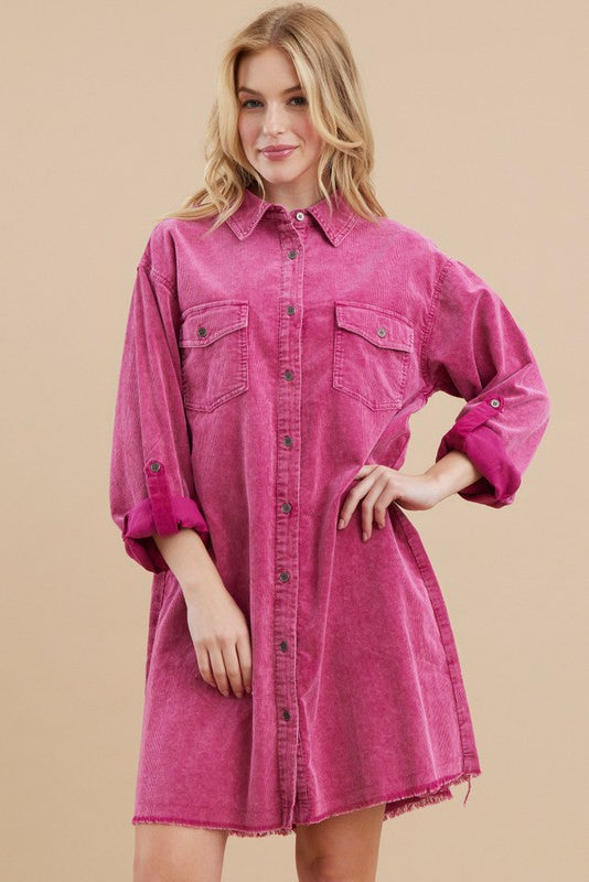 corduroy pink dress Vive la Fete VFF25 Light Pink Corduroy Dress