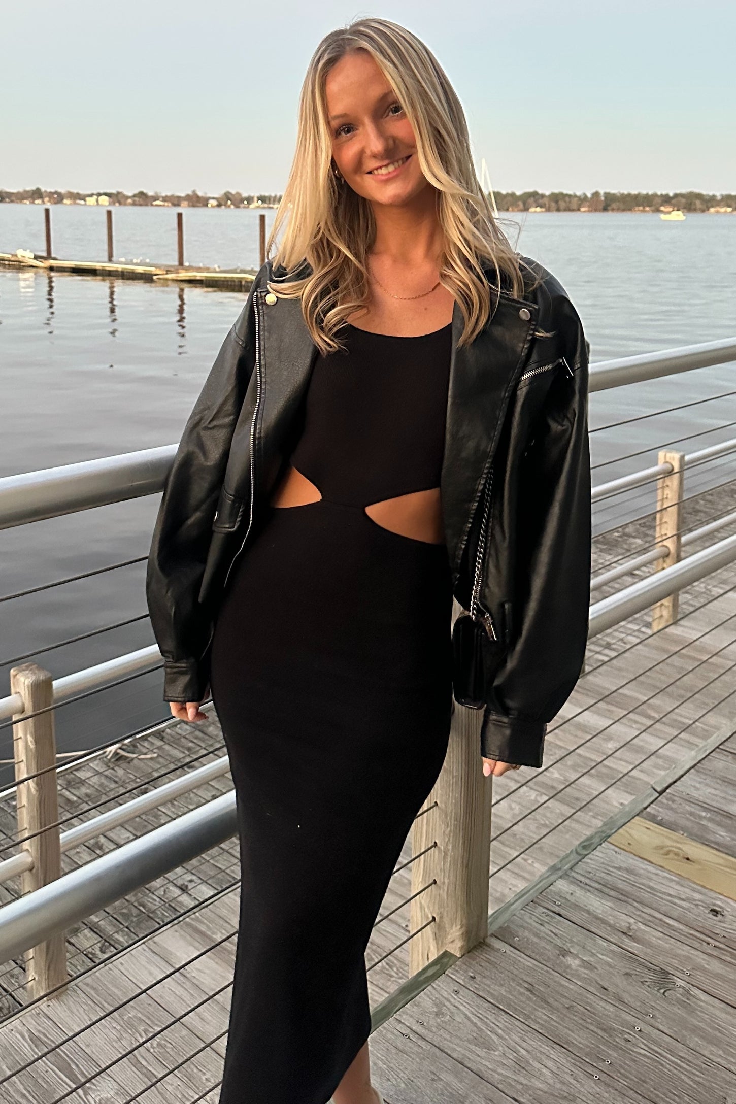 Black Sleeveless Side Cutout Midi Dress – PinkBlush