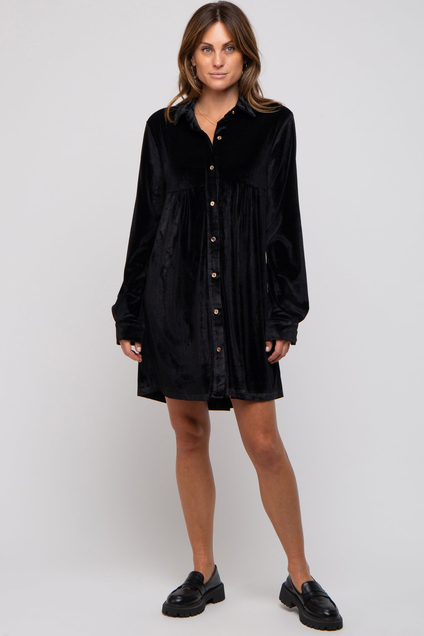 black velvet button up dress Black Velvet Button Down Dress PinkBlush