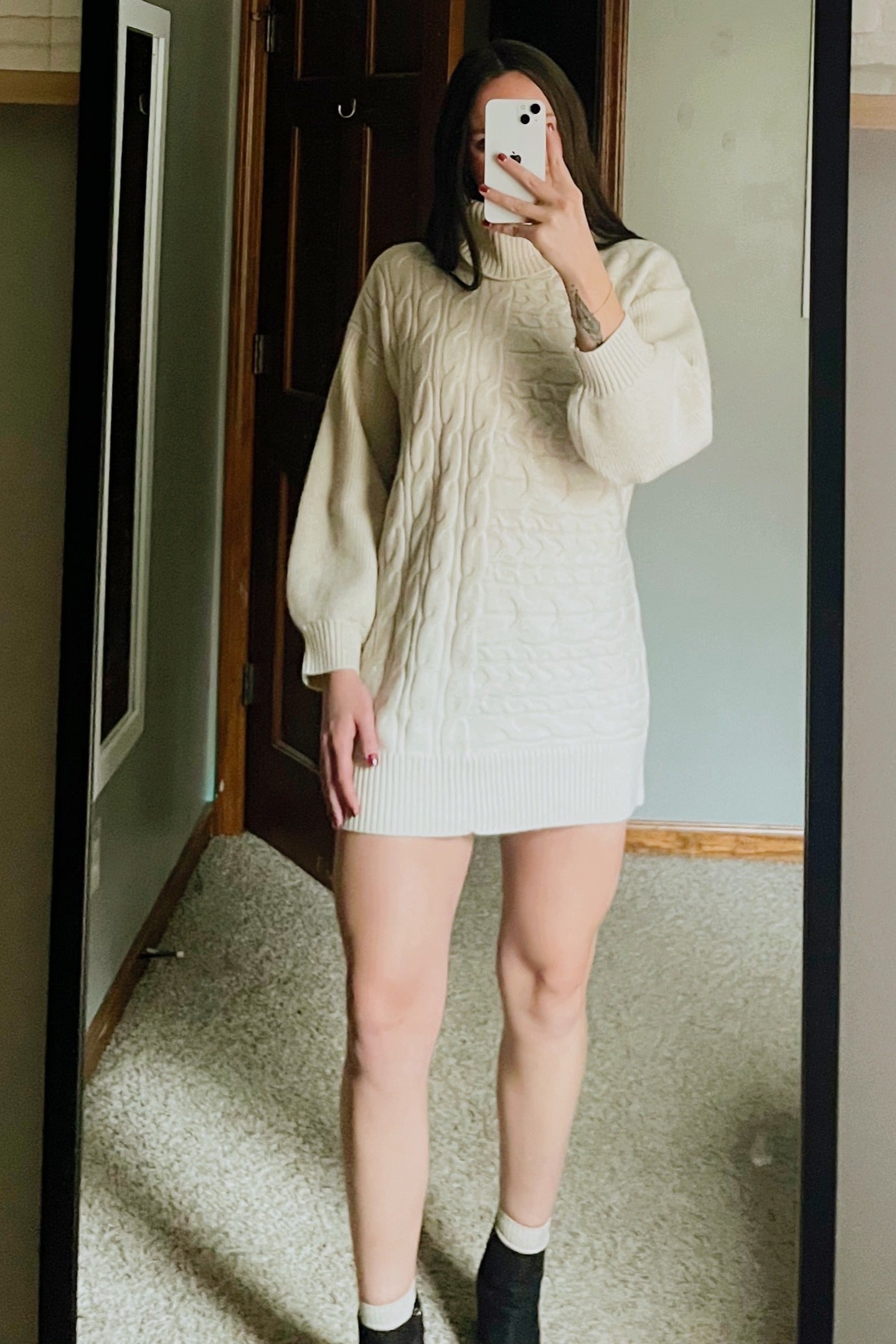Beige Cable Knit Mini Sweater Dress PinkBlush Beige Cable Knit Mini Sweater Dress PinkBlush