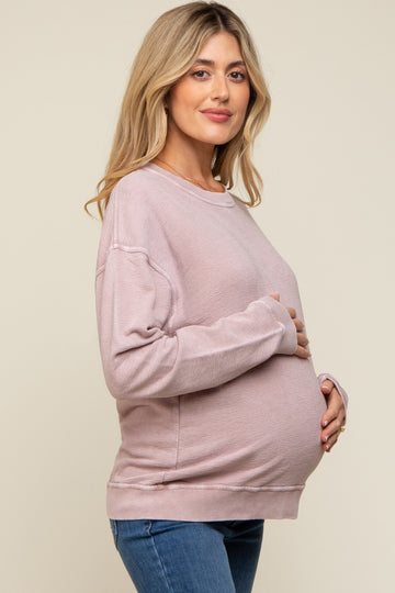 Light Pink Long Sleeve Maternity Top