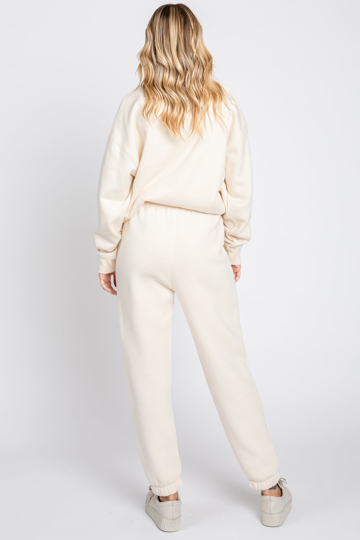 Ivory Basic Fleece Sweatpants
