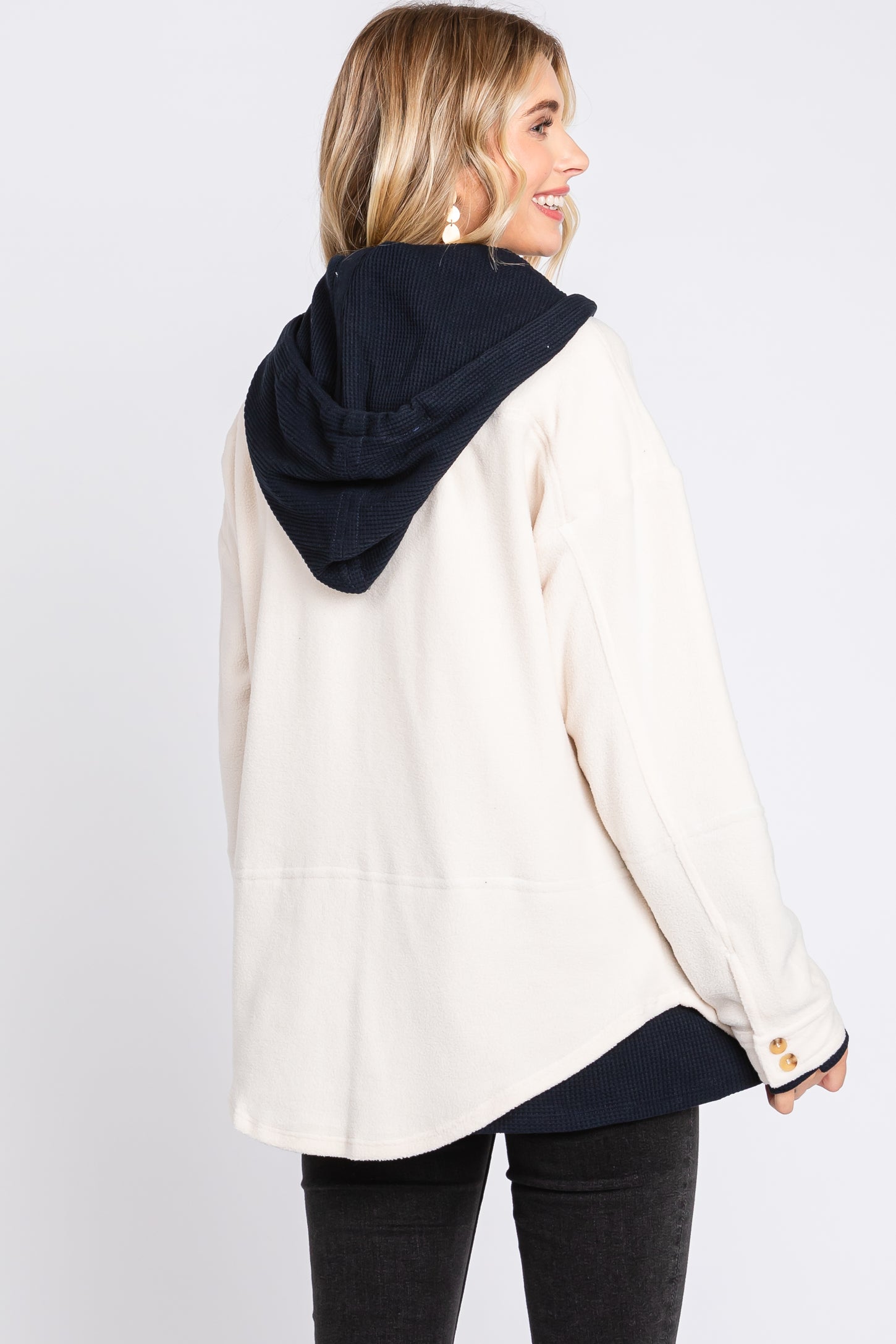 Ivory Shacket Ivory Soft Hooded Shacket – PinkBlush