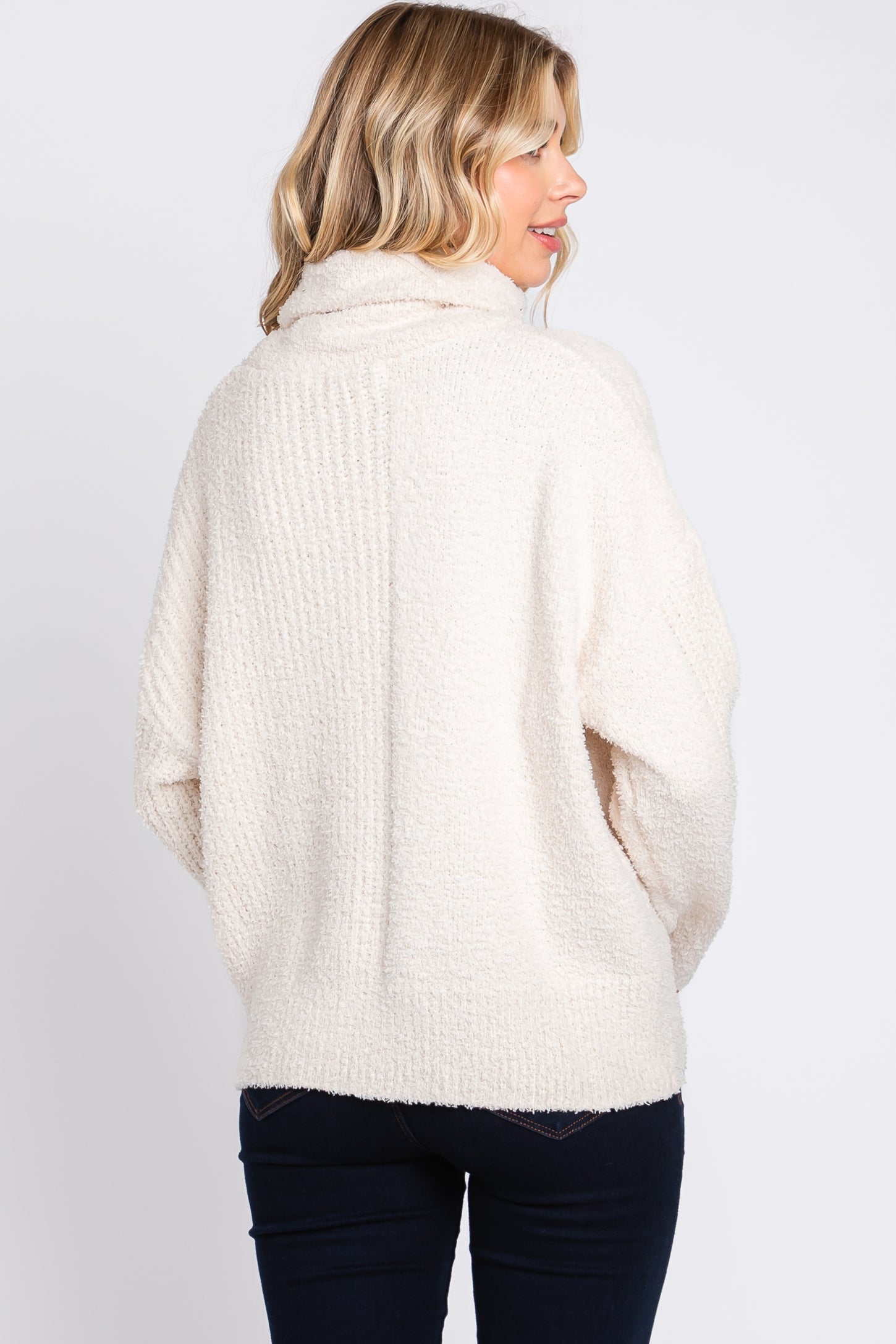 Cream Ribbed Boucle Knit Turtleneck Sweater – PinkBlush Cream Ribbed Boucle Knit Turtleneck Sweater – PinkBlush