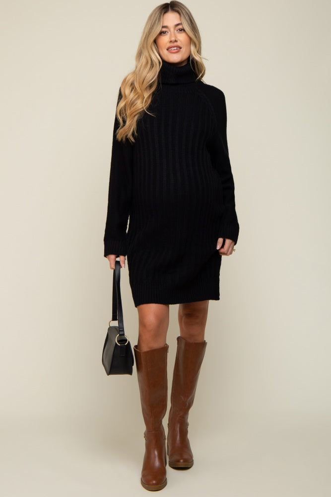 black turtleneck maternity dress guruixu Turtleneck Maternity Dress Rib Knit Long Sleeve Photoshoot Baby Shower Dress Side Ruched Slit Pregnancy Sweater Dress, Black-sweater, XX-Large : Amazon.ca: Clothing, Shoes & Accessories