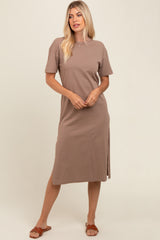 Taupe T-Shirt Midi Dress