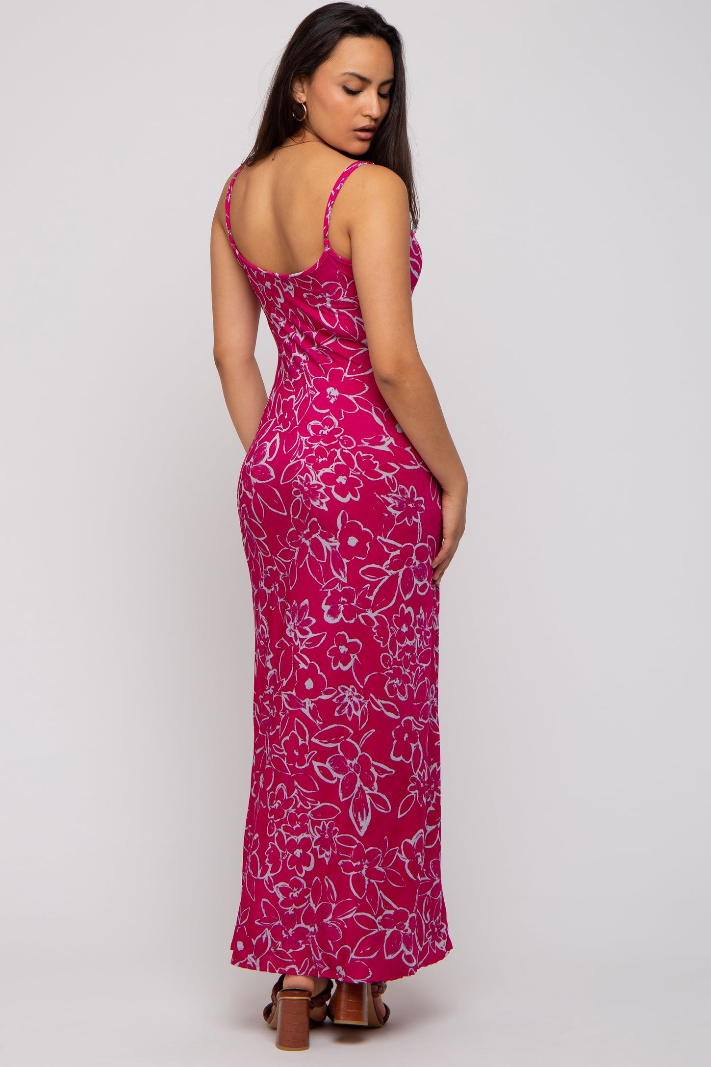 magenta floral maxi dress Magenta Maxi Dress
