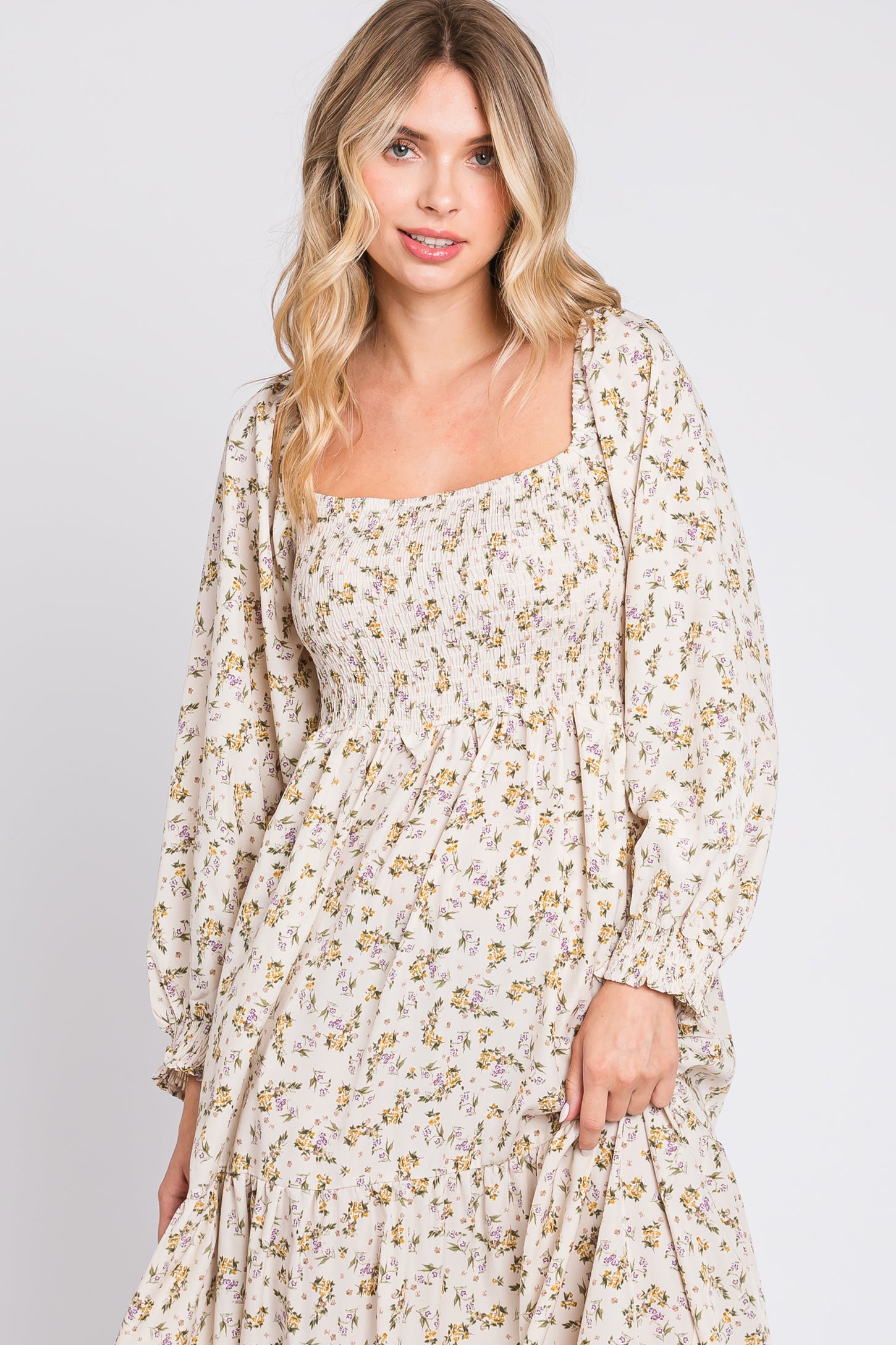 Pinkblush Floral Smocked Long Sleeve Maternity Maxi Dress Pinkblush Floral Smocked Long Sleeve Maternity Maxi Dress