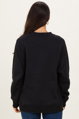 Black Pullover Terry Crewneck