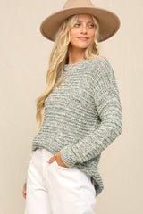 Light Olive Open Weave Sweater