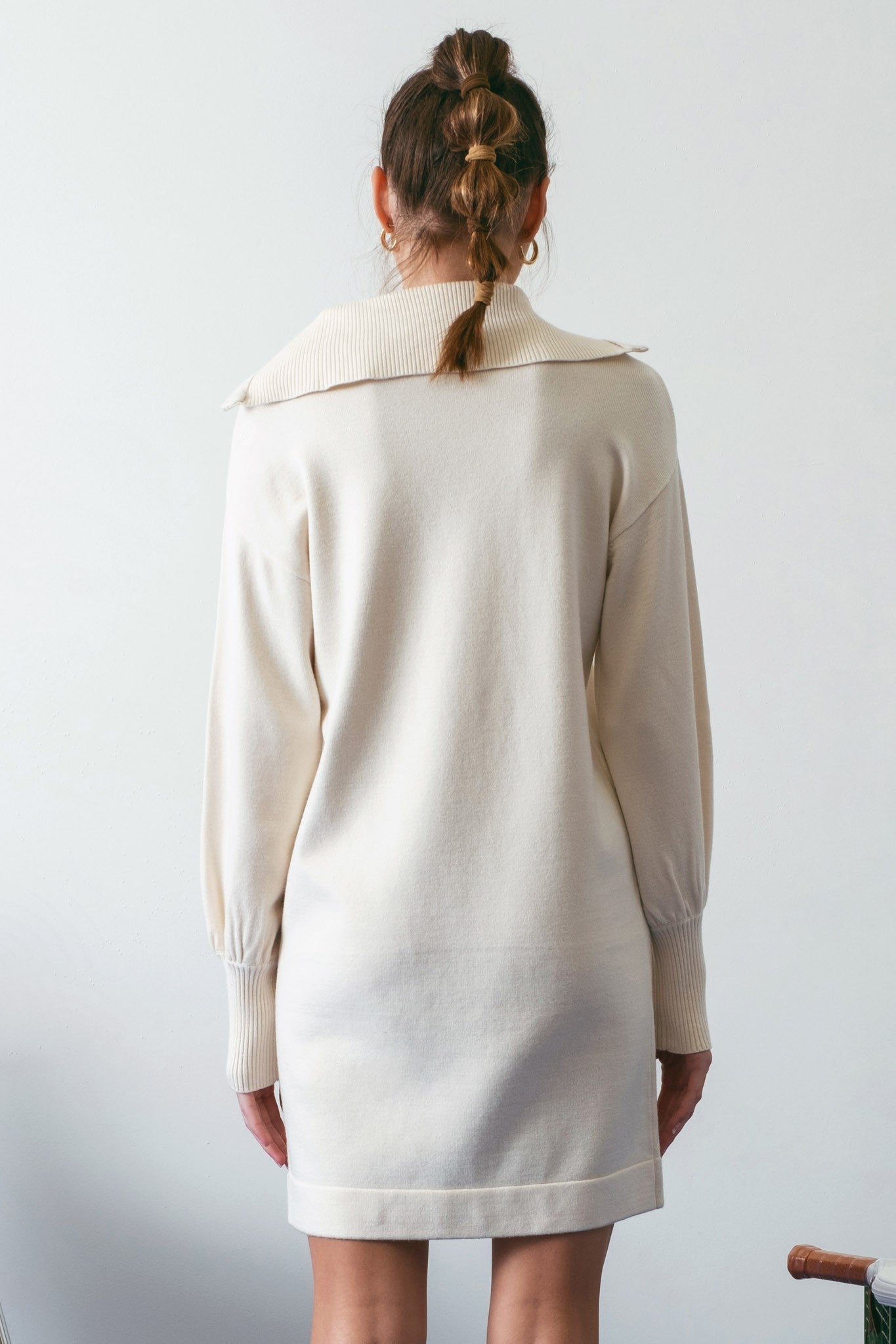 Beige Knit Half Zip Mini Dress PinkBlush Beige Knit Half Zip Mini Dress PinkBlush