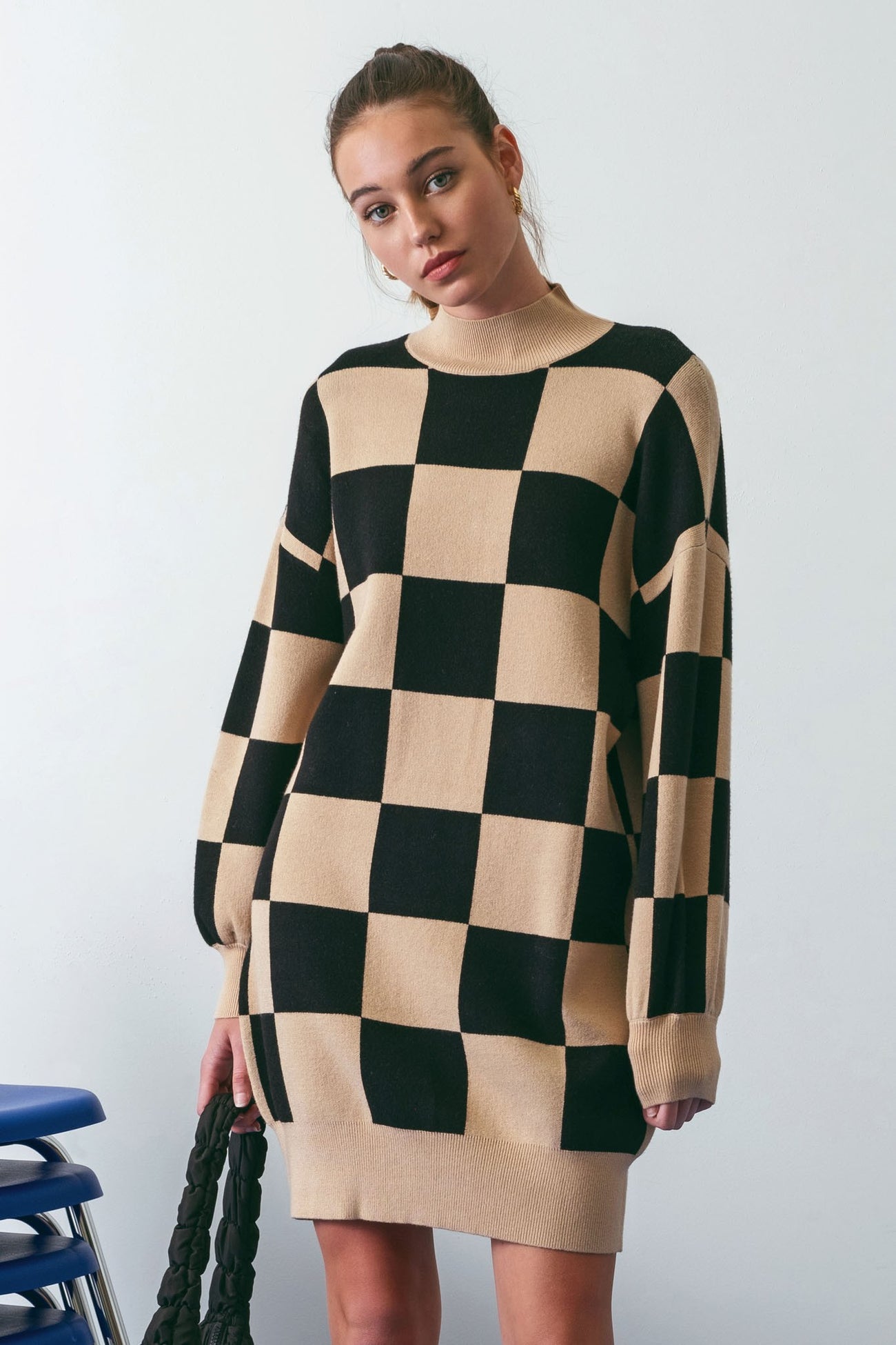check knit dress Striped Knit Mini Dress / Golden 2/3