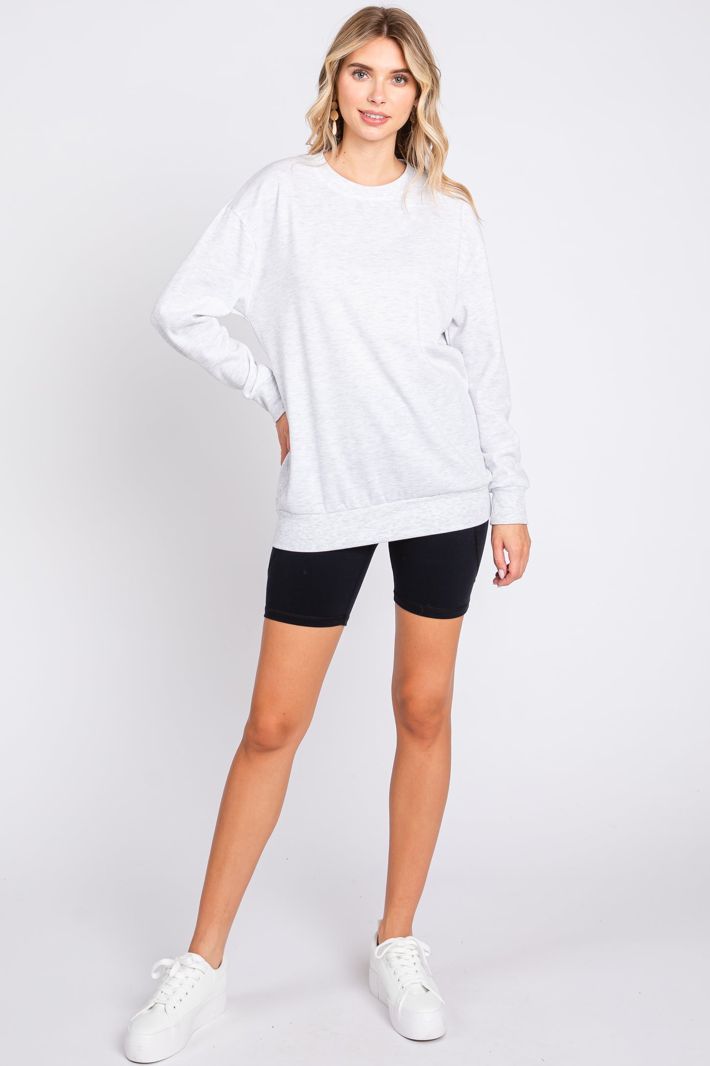 Heather Grey Pullover Sweatshirt