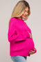 Fuchsia Bubble Sleeve Maternity Sweater
