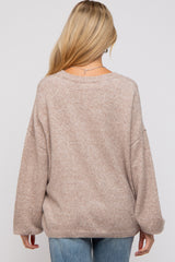 Taupe Basic Drop Shoulder Maternity Sweater