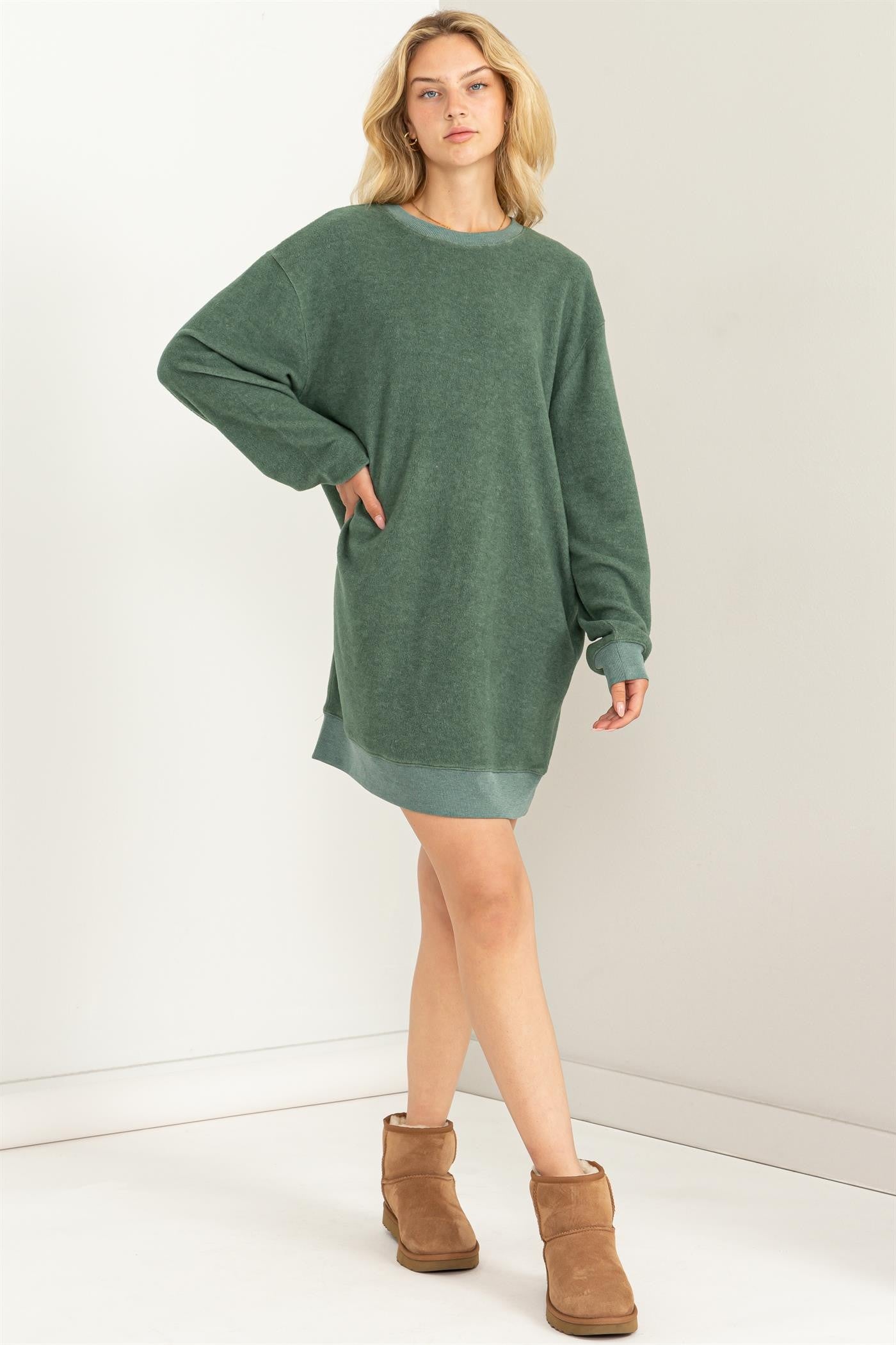 Green Fleece Oversized Maternity Sweatshirt Mini Dress PinkBlush Green Fleece Oversized Maternity Sweatshirt Mini Dress PinkBlush