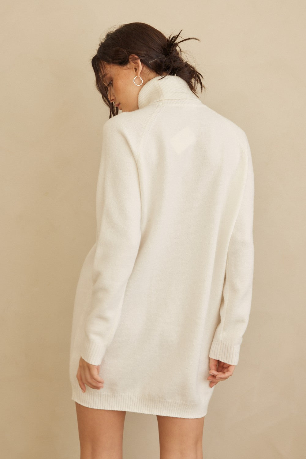 Cream Knit Long Sleeve Turtleneck Sweater Dress PinkBlush Cream Knit Long Sleeve Turtleneck Sweater Dress PinkBlush