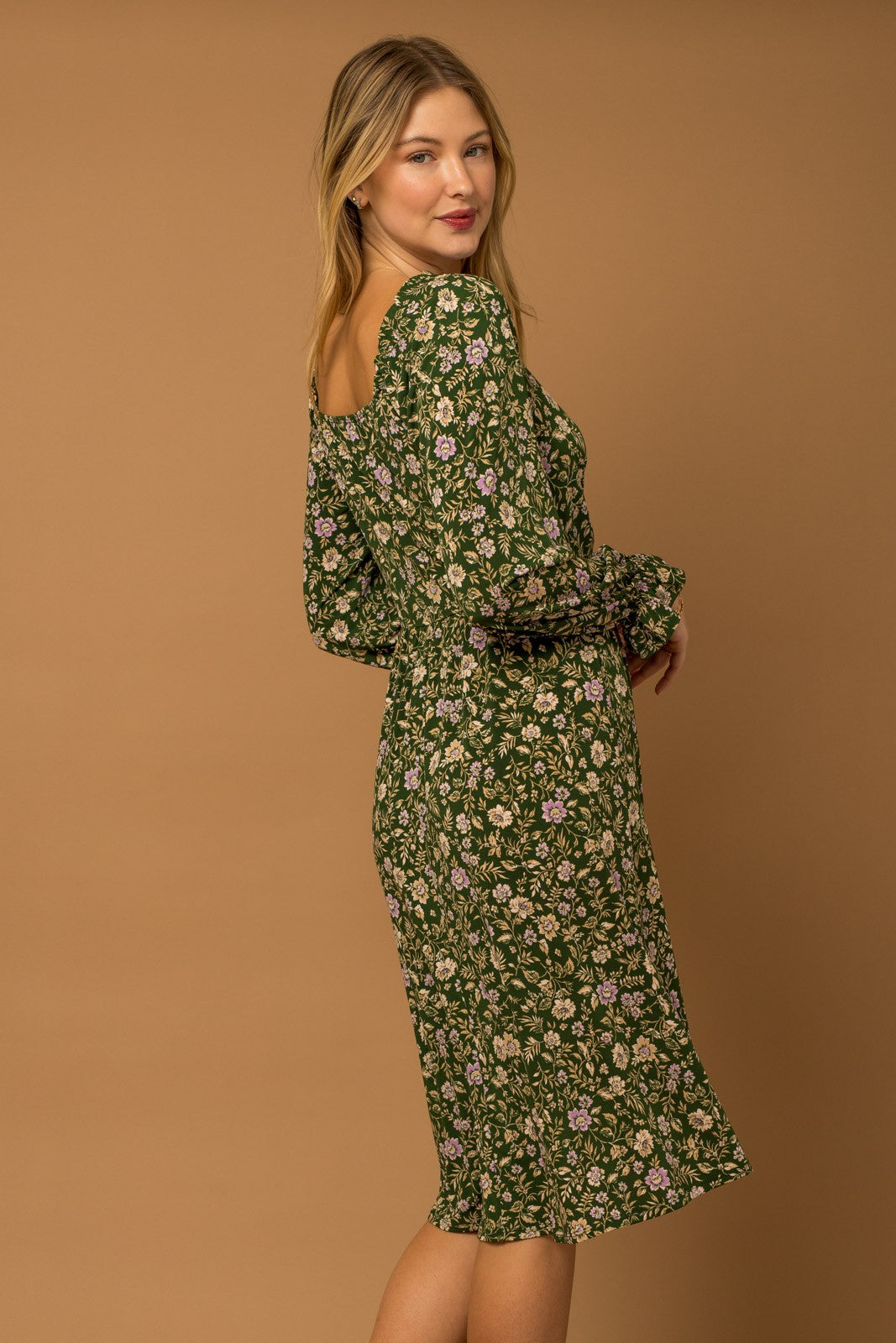 olive long sleeve dress Dark Olive Long Sleeve Dress Large