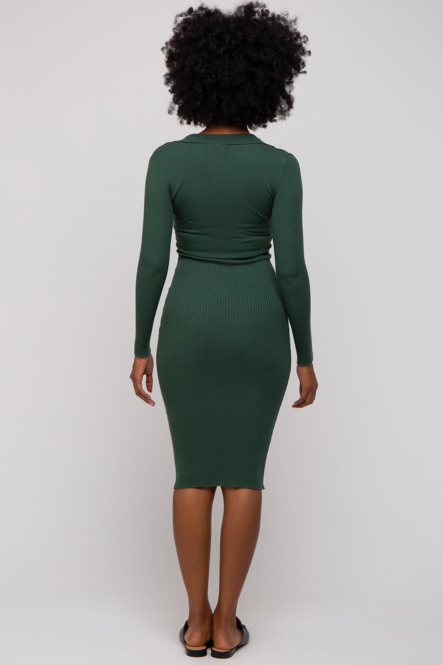 Forest Green Ribbed Knit Fitted Dress PinkBlush Forest Green Ribbed Knit Fitted Dress PinkBlush