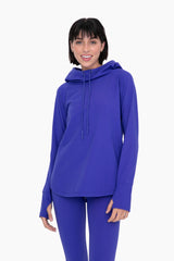 Royal Blue Hooded Long Sleeve Maternity Active Top