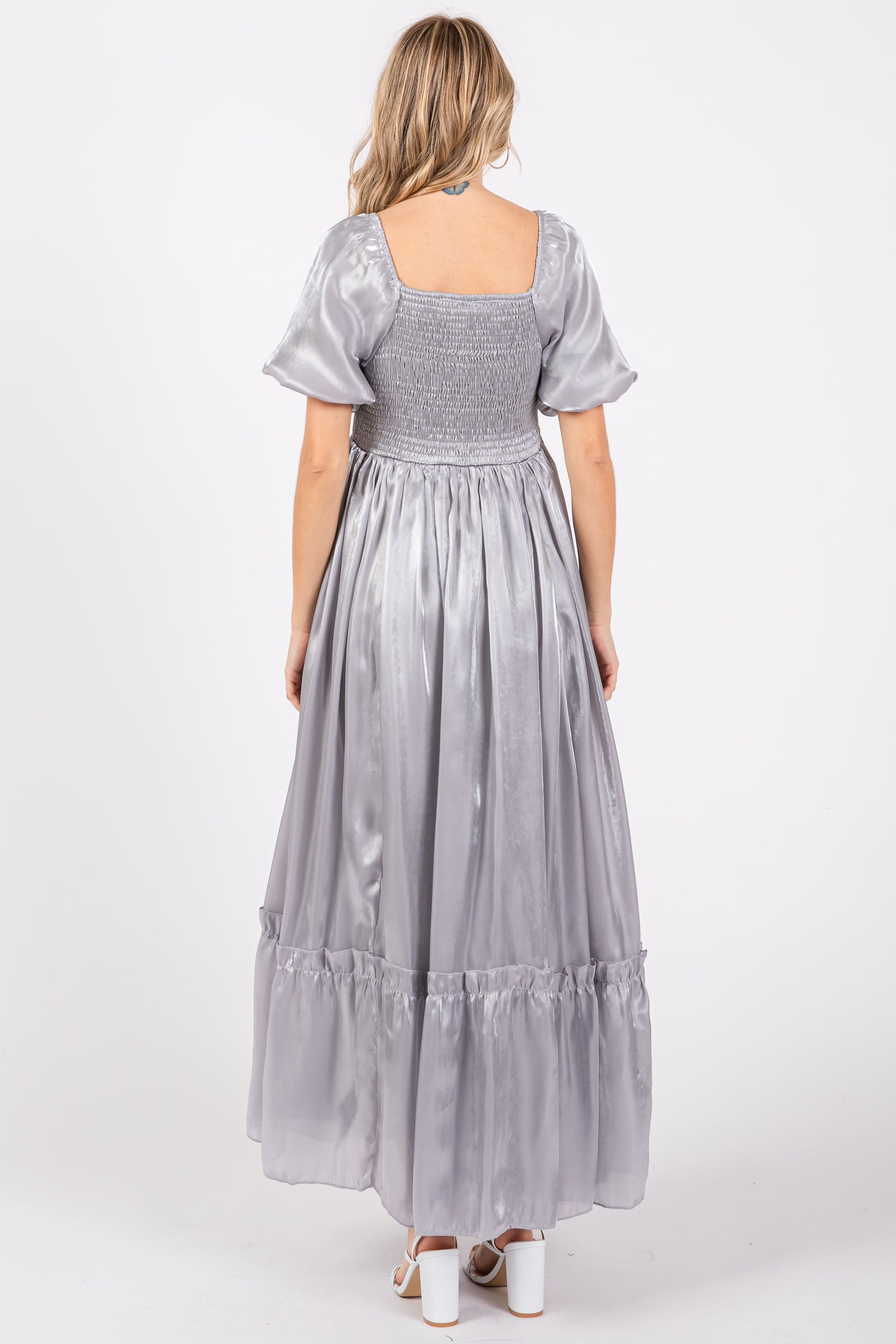 grey short sleeve maxi dress Maxi Dress