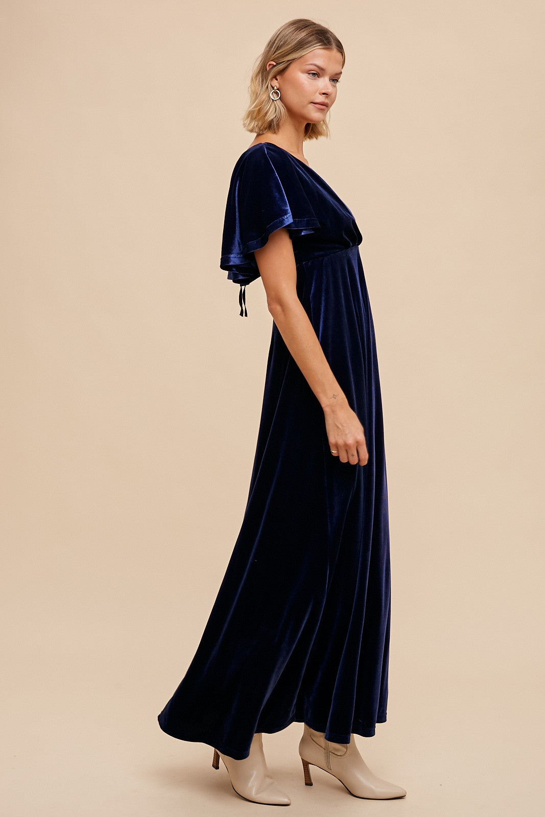 Navy Blue Velvet Maxi Dress – PinkBlush